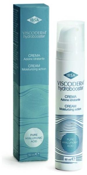 VISCODERM® HYDROBOOSTER CREAM 50ML It is a moisturizing cream based on hyaluronic acid with a specific molecular weight, enriched with active plant ingredients (shea butter and jojoba oil) that exert an emollient and antioxidant action, thus helping to restore the hydrolipidic film of the skin and keep it intact over time.